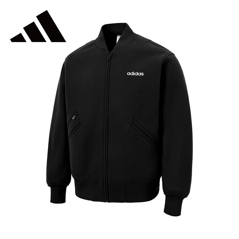 Adidas Unisex Winter Thickened Warm Baseball Collar Sports Casual Cotton Jacket JL9566