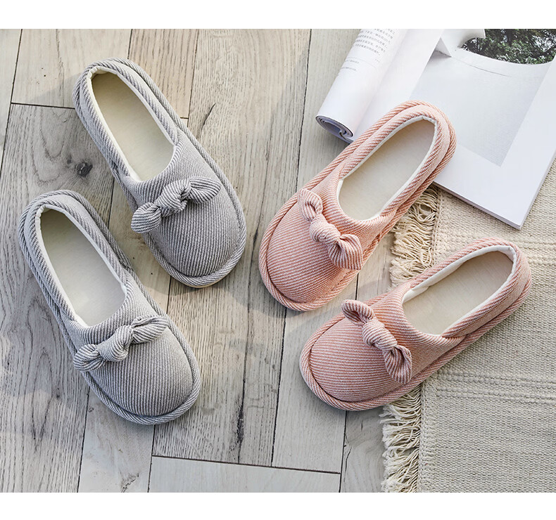 GUOLUOFEI Postpartum Soft-Soled Shoes, Spring And Summer Maternity Slippers with Heel, Butterfly Cotton Slippers for New Mothers at Home, Pink, Size 42-43 9