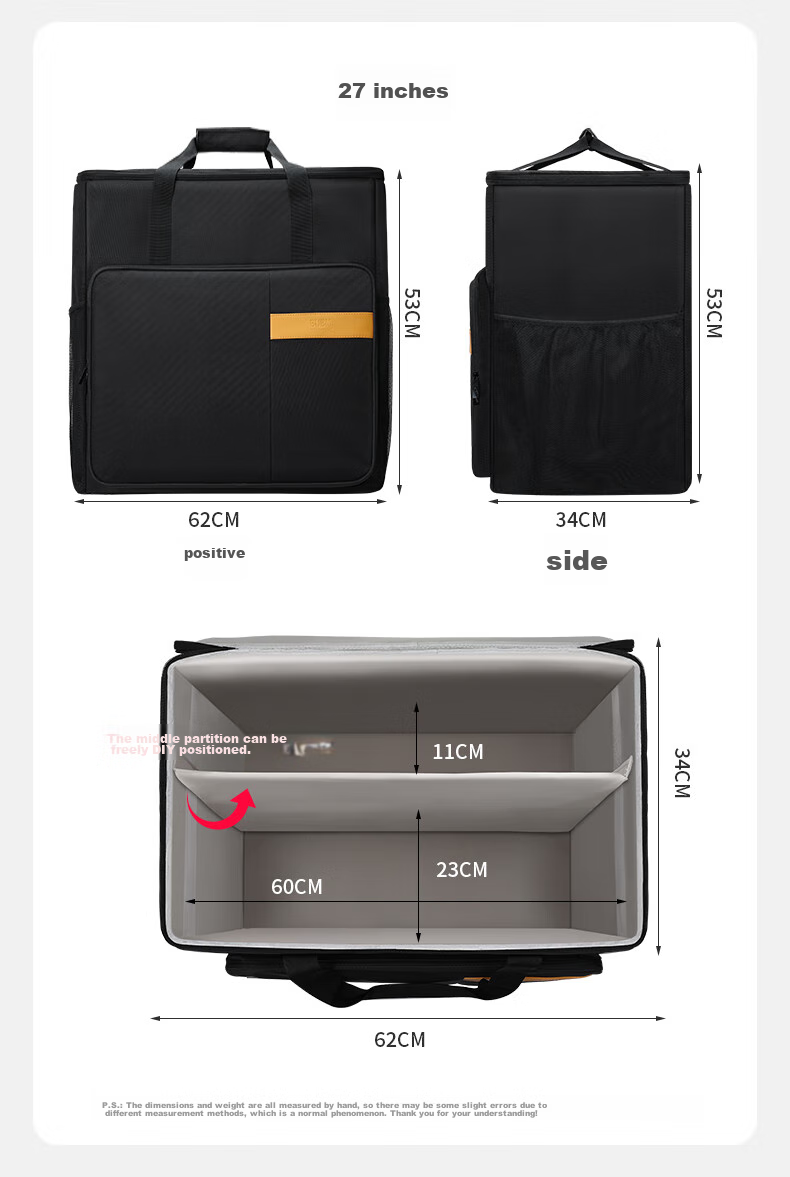 BUBM Desktop Computer Case Storage Bag, Gaming PC Case Cover, Monitor Keyboard Peripherals Detachable Trolley Case 8