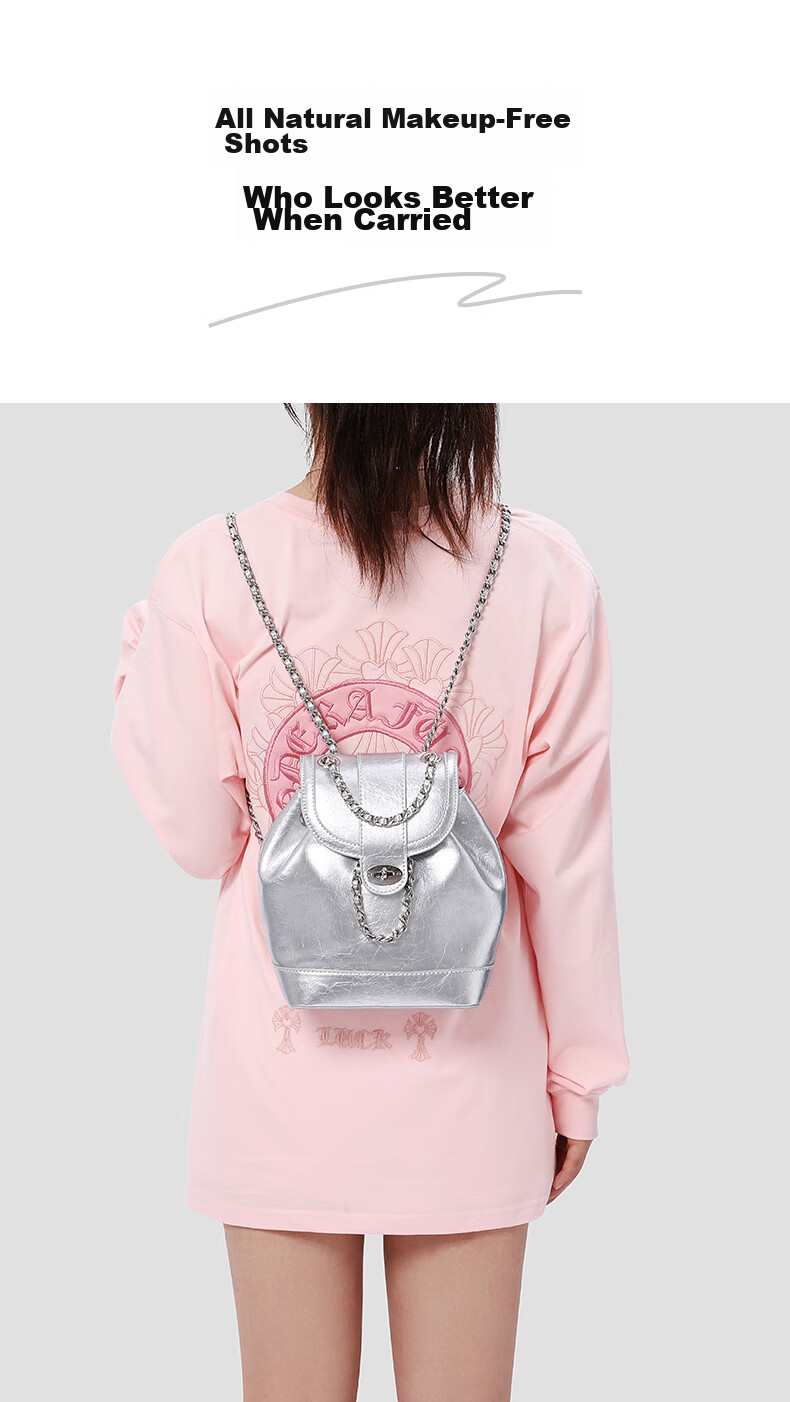 CASSILE Women's Backpack with Chain, Large Capacity Handheld Luxury Backpack, 520 Gift, New Semester Back to School 19