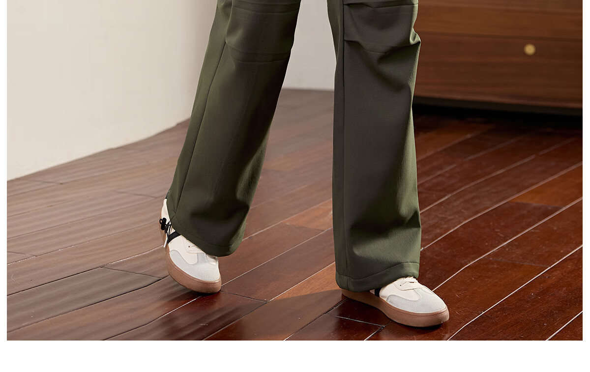 Halo Queen Women's Casual Pants, American-Style Breathable Loose Cargo Pants, High-Waisted Draping Parachute Pants H13KK2711 43