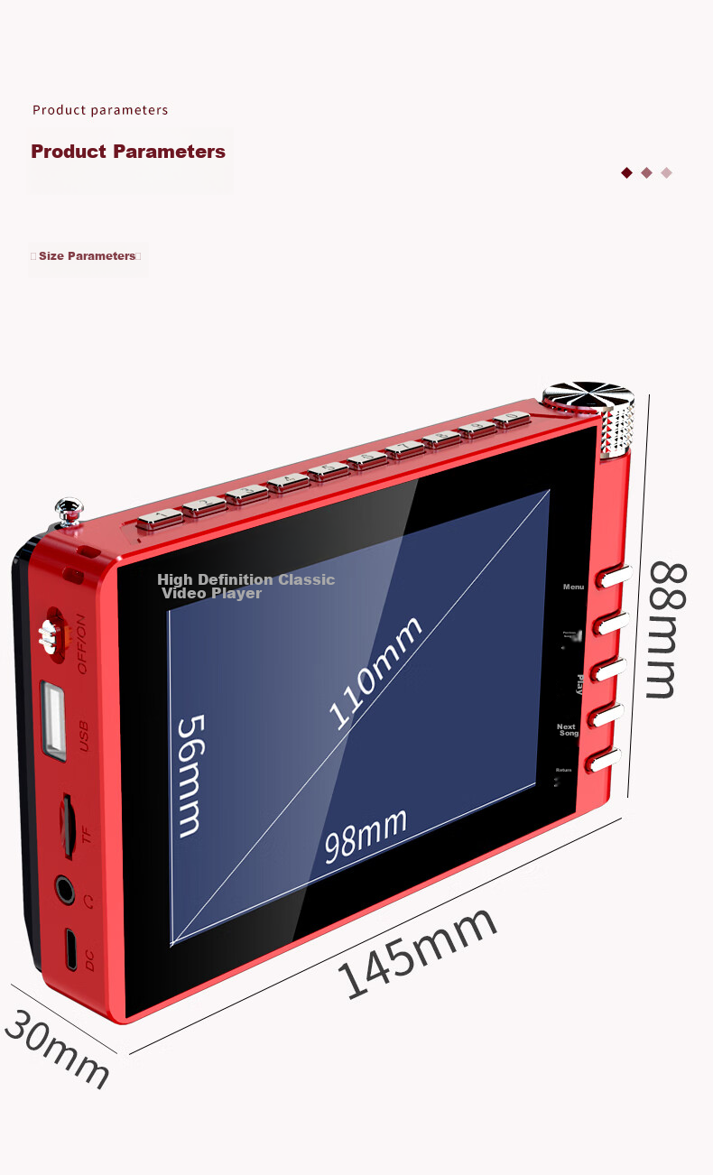 Huabao V2 Elderly Opera Machine, Senior Citizens' Theater Viewing And Listening Device, Square Dance Video Player, Portable with Display Screen, Radio, Video Player, Mobile 11