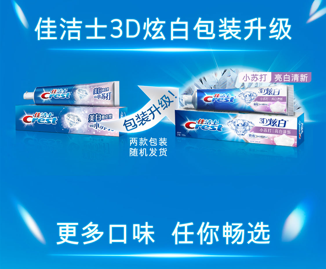 佳洁士3d炫白小苏打180g