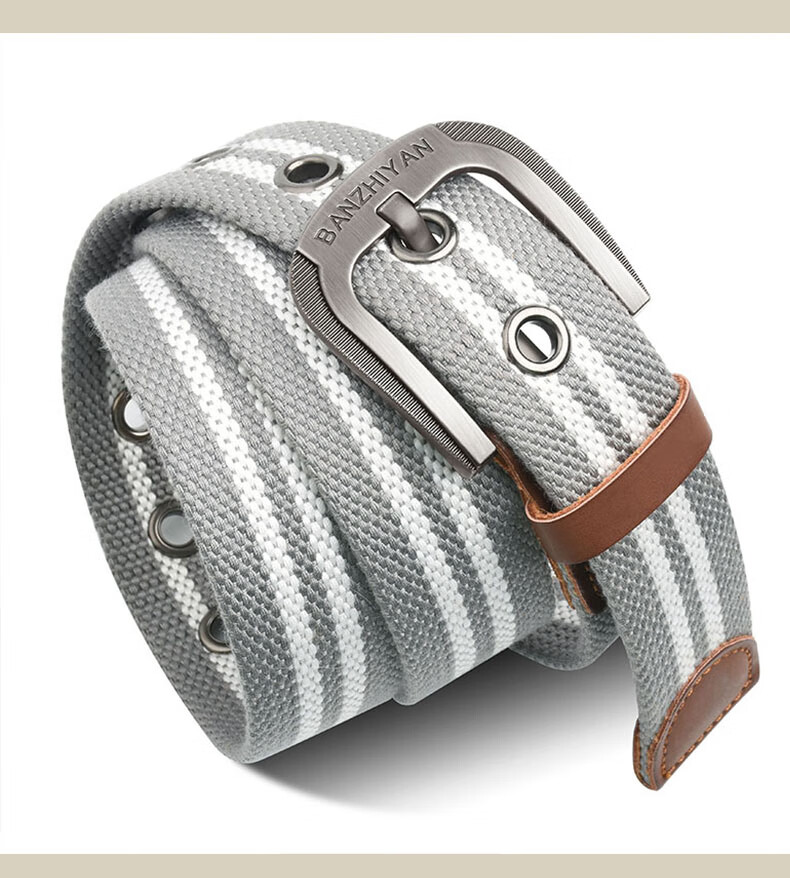 HALFEEL Canvas Belt for Men with Pin Buckle, Youth Woven Casual Korean Style Thickened Trouser Belt for Military Training Extended Version Gift 2