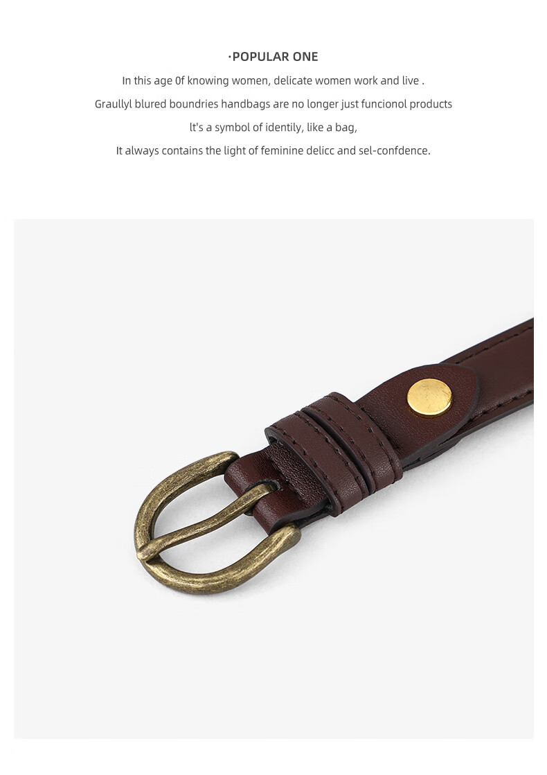 Viney Ladies' Belt, Fashionable Waistband, Decorative Thin Versatile Casual Student Pin Buckle Skirt Belt, Birthday Gift 1