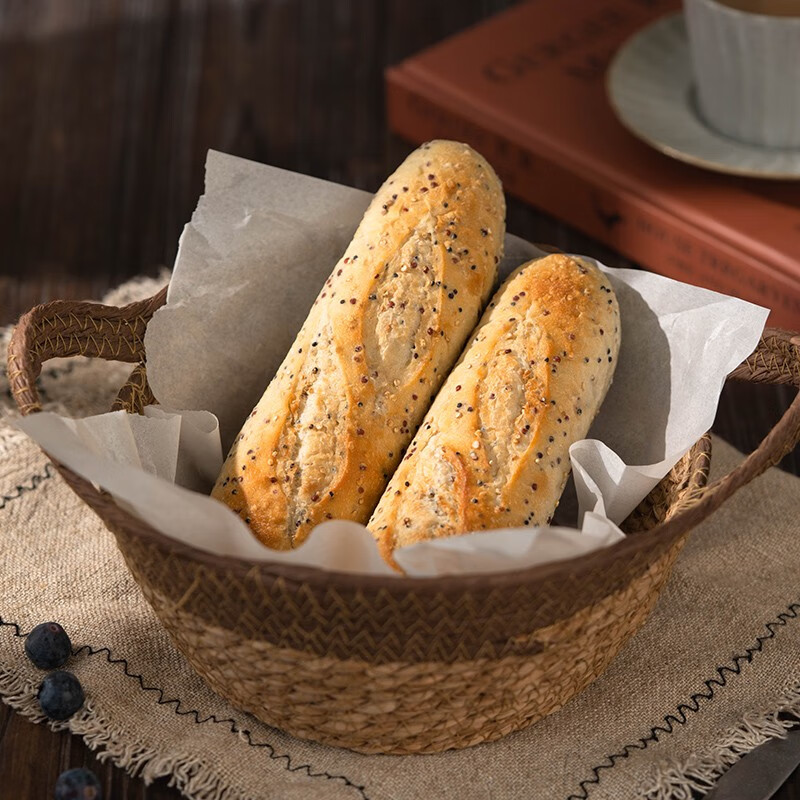 吾双面包法式乡村藜麦面包520g 4个装 冷冻法棍烤即食轻食杂粮