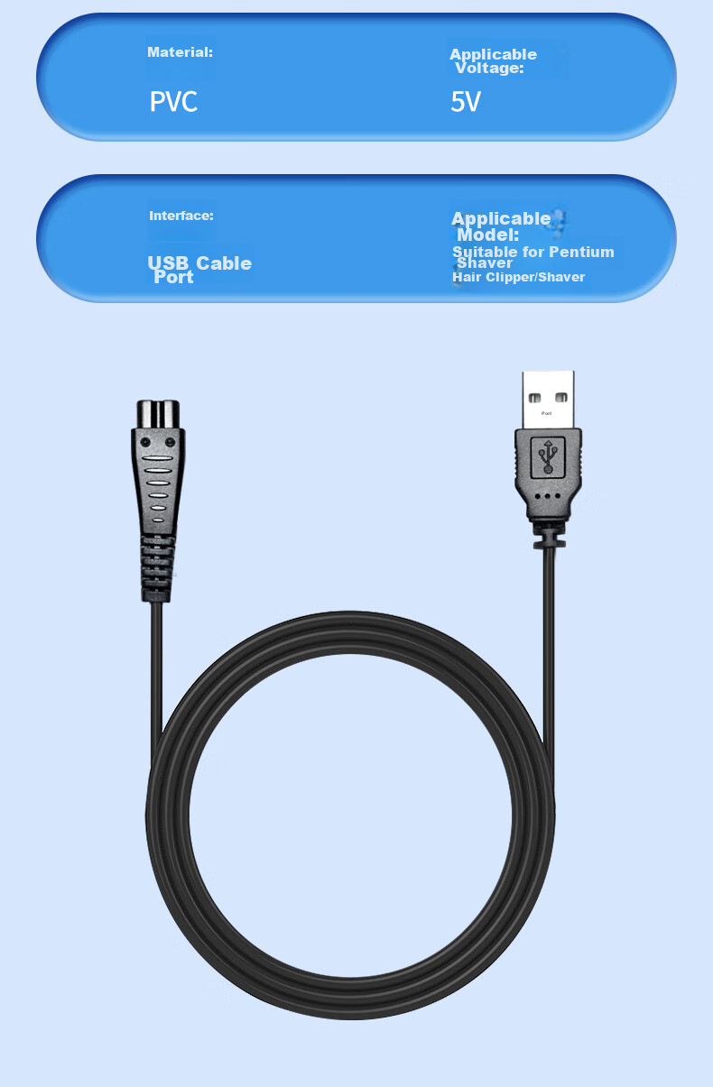 Chaofan Compatible with Pentium Shaver Charging Cable, Charger, POVOS Electric Razor, PS6108/6302/PQ9600 PW830/926/936/9206, Beard Trimmer Accessories 8