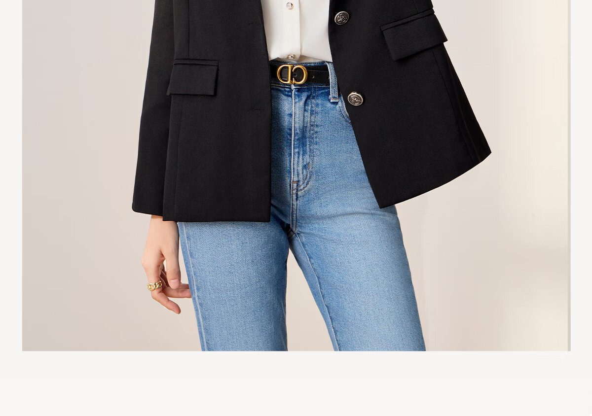 Chushen Spring And Autumn Women's Blazer, Elegant And Sophisticated Professional Interview Suit, Black Small Suit S13KF4033 2