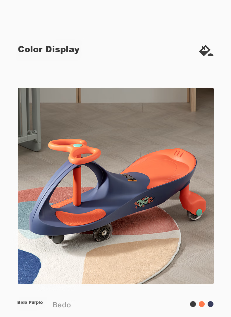 Babycare Children's Twist Car Toy for Ages 1-3 Anti-Rollover Ride-On Car Baby Swing Car Baby Gift Xindebai 12