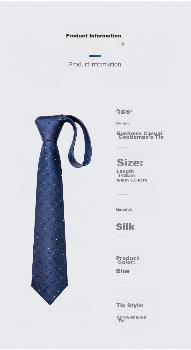 Luomeng Silk Tie for Men, Business Formal Wear, Korean Style, Solid Color, 8cm Hand-Tied Bow, Work And Wedding Tie, Gift Box Set 9