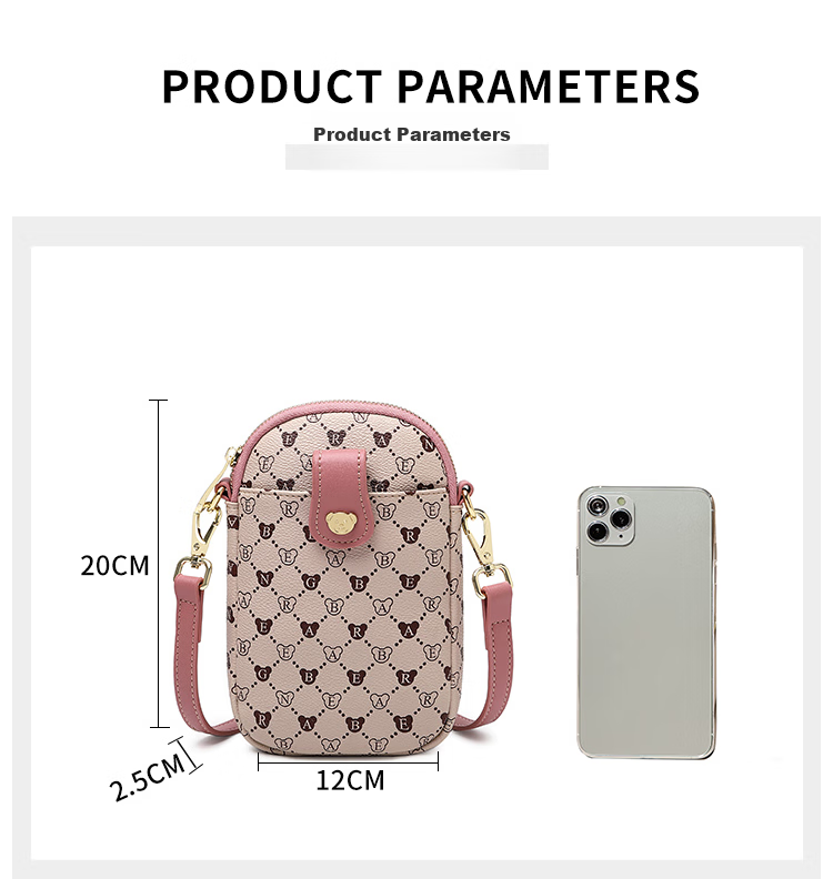 Bear Affection Women's Fashion Versatile Crossbody Bag 6.5-Inch Phone Shoulder Bag Trendy Valentine's Day New Year Gift 10
