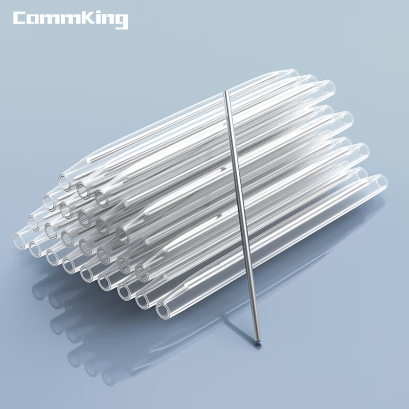 CommKing Fiber Optic Heat Shrink Tubing, Thin Single-Core Cable Pigtail Heat Shrink Tube, Inner Diameter 1.5mm, Fiber Optic Fusion Protection Tube, Heat Shrink Tube 60mm, 200 Pieces/bag, Tube-60S