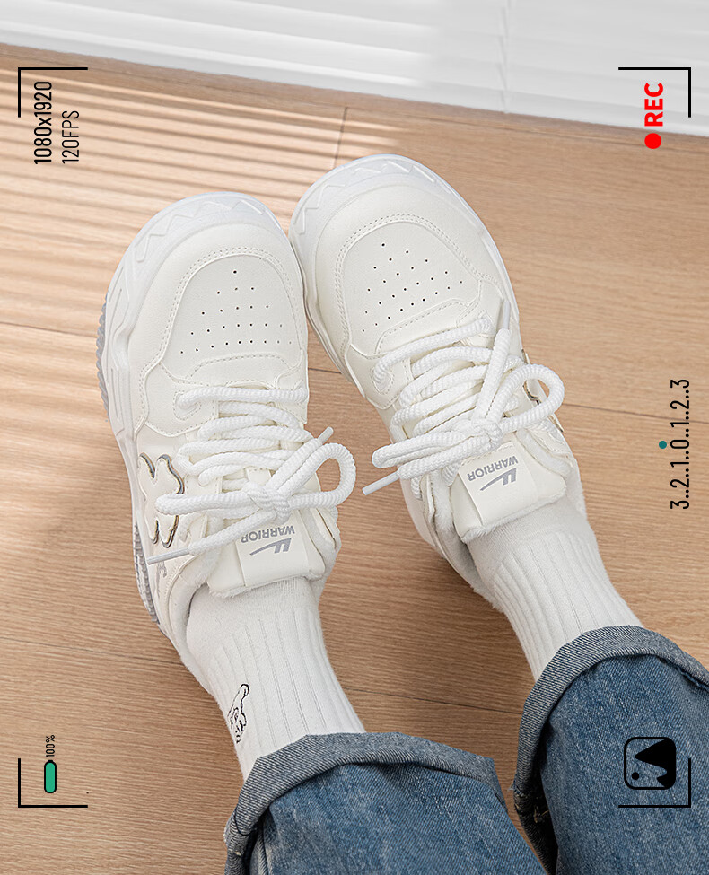 Huili Women's Sneakers with Fleece Lining for Warmth, Winter Leaf Pattern New Design Shoes for Women, White Light Gray, Size 35 4