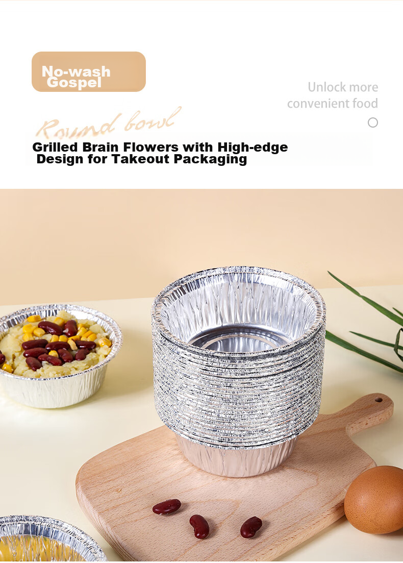 Faxilon Aluminum Foil Bowls, 50 Pieces, Air Fryer And Oven Heart-Shaped Bowls for Cake, Shrimp, Steamed Buns, And Baby Food Molds 3