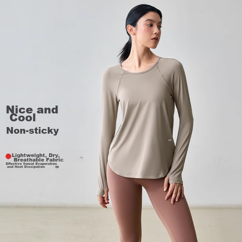 Gigt Women's Long-Sleeve Sports T-Shirt, Yoga Top, Slim-Fit Workout Shirt, Running Training Wear, Quick-Dry Tee