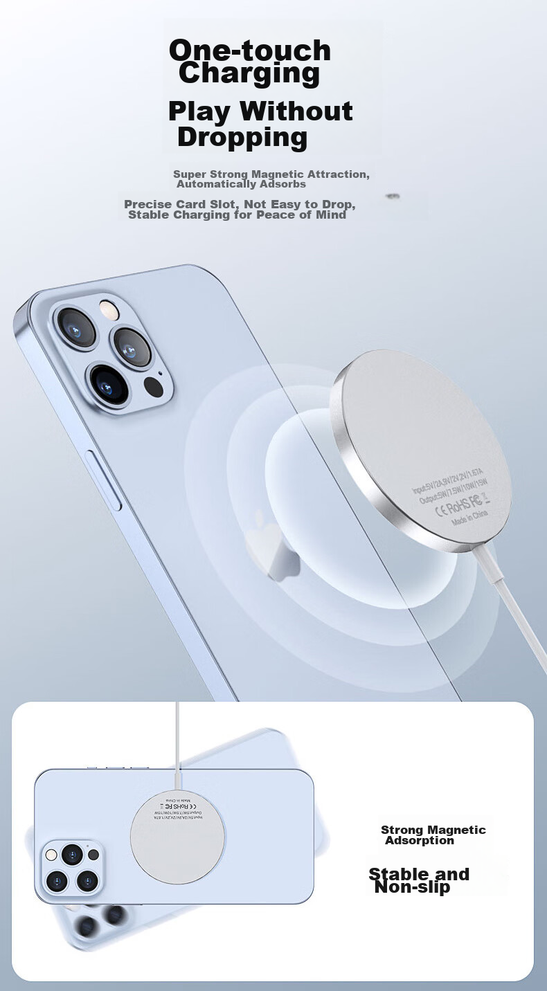 Stiger Apple 18 Wireless Charger, MagSafe Magnetic 15W Fast Charging, Compatible with IOS IPhone 17 Pro Max 15/14/13/12 Full Series, Apple Huawei Xiaomi Phones 4