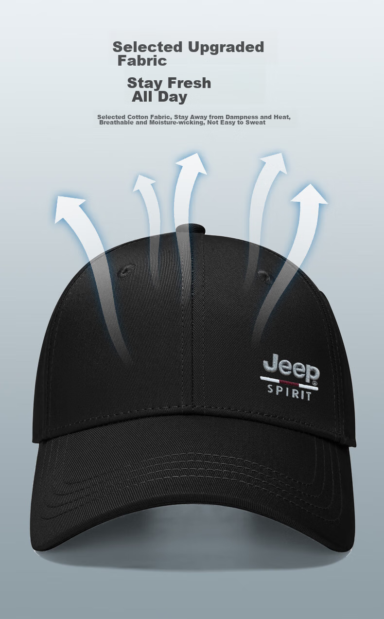 JEEP Unisex Baseball Cap, All-Season Trendy Versatile Visor Hat, Sun Protection Cap A0767 6