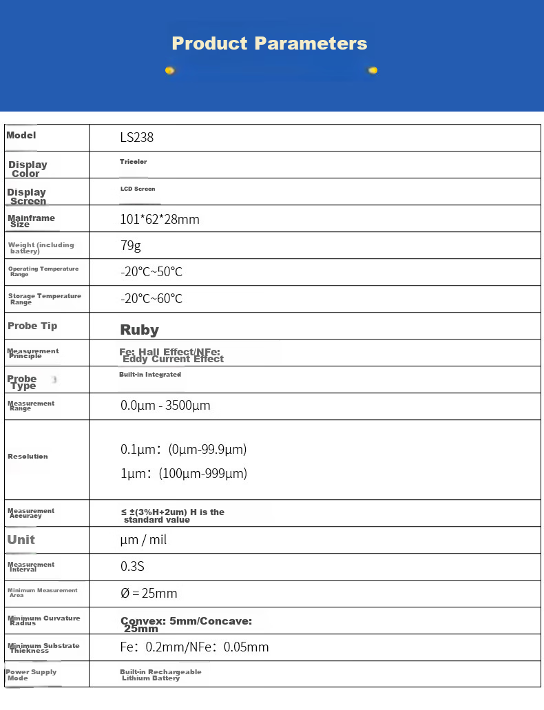 Linshang Bluetooth Rechargeable Paint Film Meter LS237, Used Car Iron Powder Putty Paint Surface Detector, Coating Thickness Gauge 37