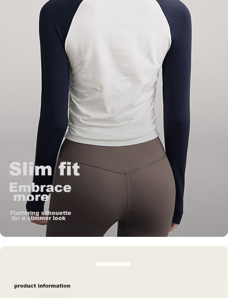 XUEXIMAN Yoga Top for Women, Contrasting Color Sports Long Sleeve Pilates Training Wear, Quick-Dry Running Fitness Clothing for Autumn And Winter 9
