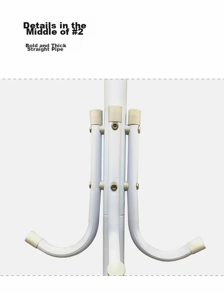 Anerya Iron Coat Rack, Floor-Standing Bedroom Clothes Hanger, Indoor Multi-Hook Garment Stand, Simple White Desig 9