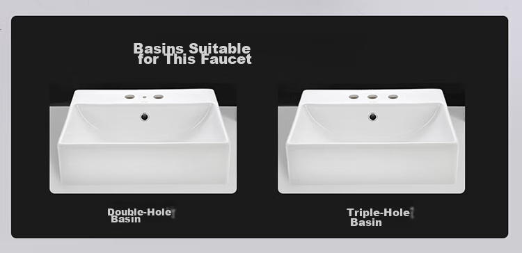 Larsd Double-Hole Basin Faucet, Copper Body Hot And Cold Washbasin Sink Bathroom Cabinet Washbasin Faucet LD5122 8