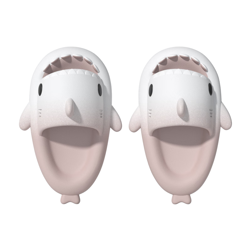 Chikoku Gradient Shark Slippers for Men, Summer Outdoor Wear, Thick Soft Sole, Home Use, Non-Slip, Couple Fashion Sandals for Wome