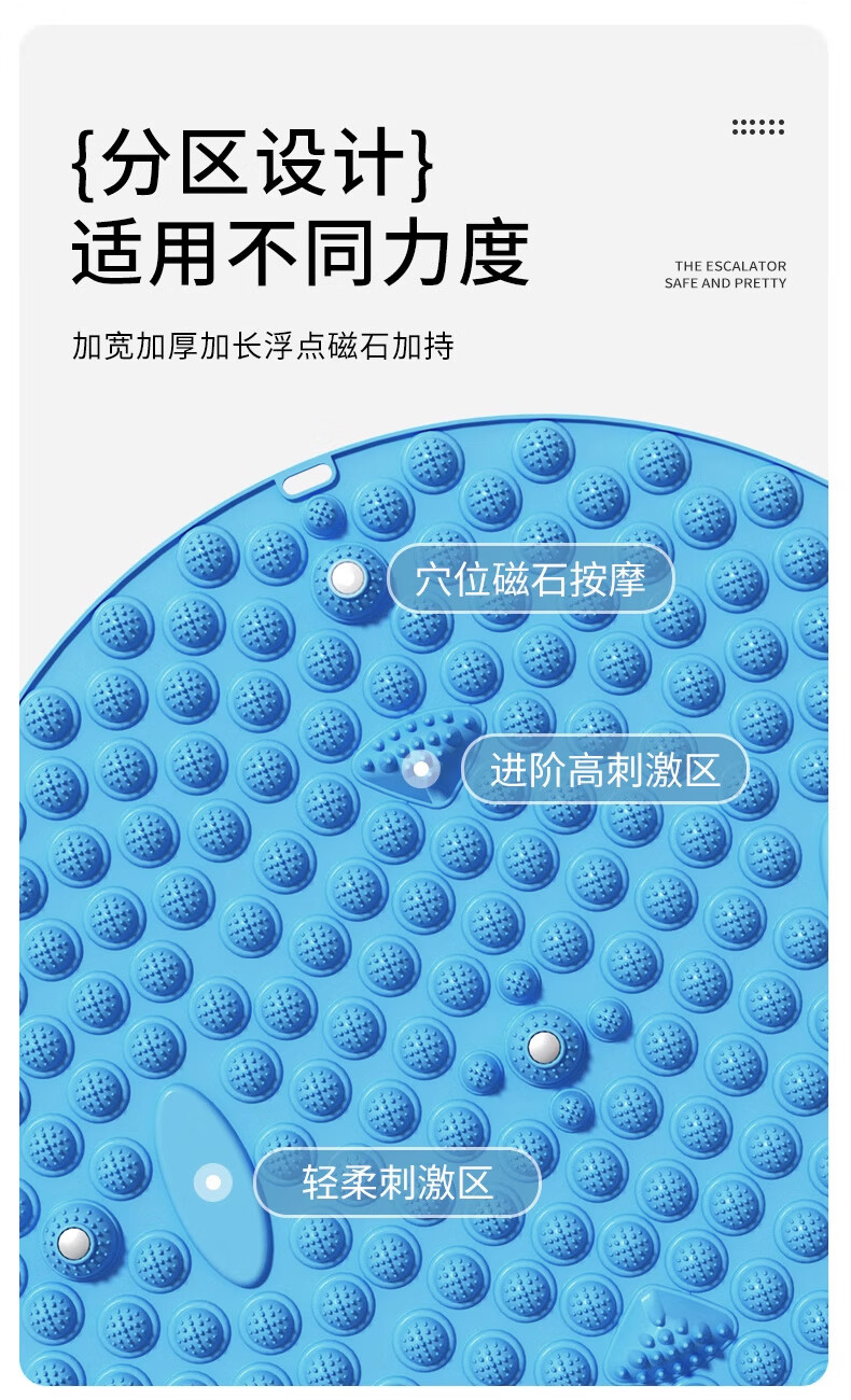 Duweike Acupressure Foot Massage Pad, Slow Jogging In-Place Foot Mat, Team Building Game Prop, Blue 3