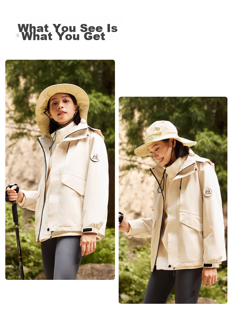 Xiongmaoxiangban Women's Three-In Detachable Wool Inner Layer Jacket for Spring, Autumn And Winter, New Style Petite Black Windproof Coat 20