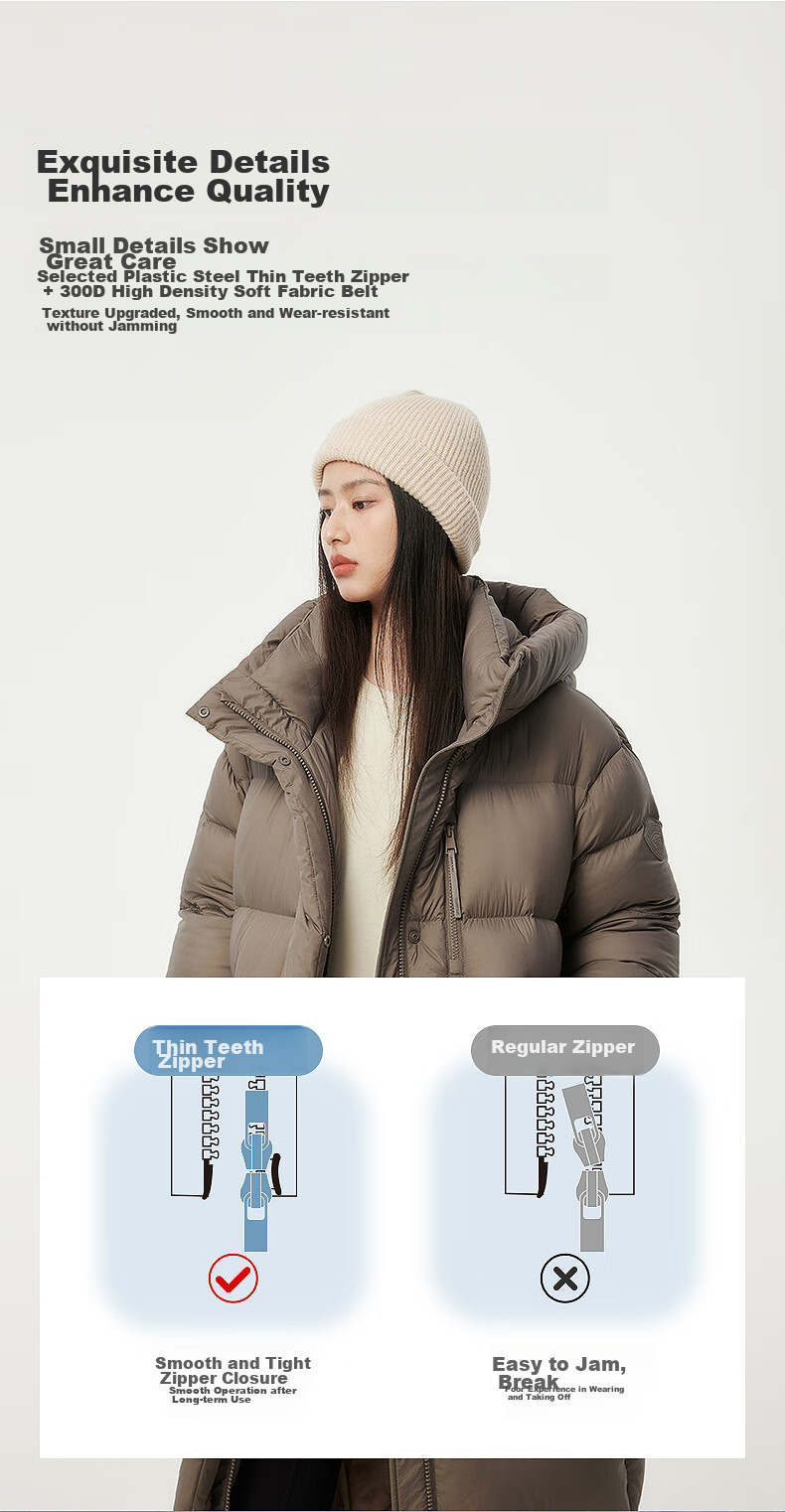 Tanboer Women's Long Puff Down Jacket New National Standard 90% Down Hooded Winter Warm Coat 530832D Puff Blue 165 11