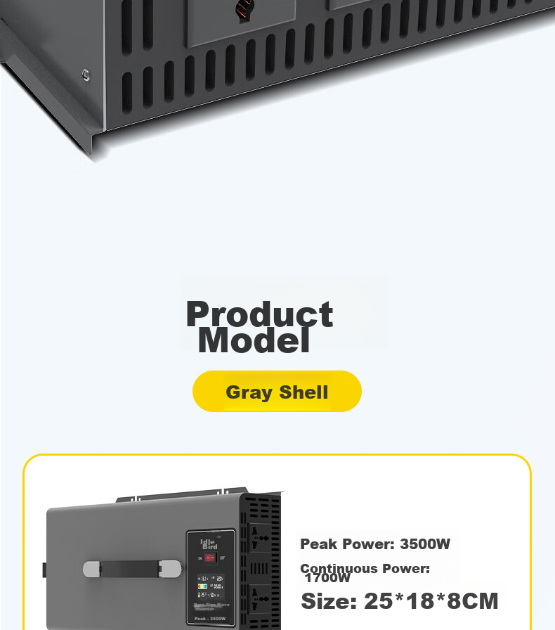 XIANNIAO Inverter High-Power 72V to 220V Pure Sine Wave 3500W Power Converter for Electric Bicycles And Street Vendors 32