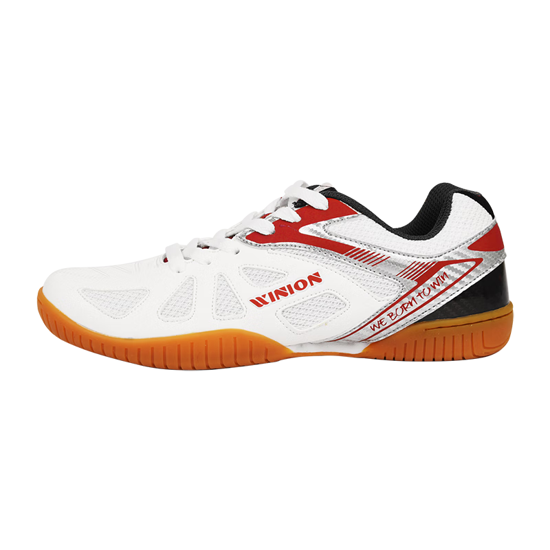 WINION Premium Table Tennis Shoes for Men And Women, Non-Slip Wear-Resistant Table Tennis Sports Shoes Jiguang White And Red Size 38