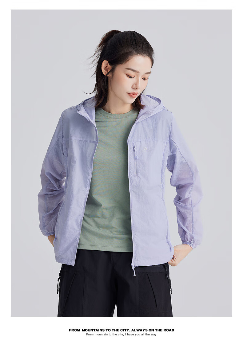 Pioneer Camp Fengdie Sun Protection Jacket for Women, Summer Lightweight Outer Layer, Breathable Outdoor Original Yarn Sun Protection Clothing, UV-Resistant Skin Coat 24
