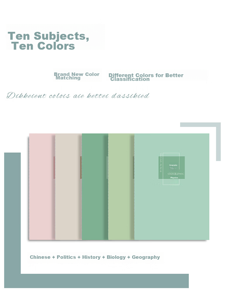 Faramon Subject Notebook Thickened B5 Set for High School And Middle School Students, Seven Subjects Classroom Subject Error Correction Book for Chinese, English And Mathematics Homework Notebook 3