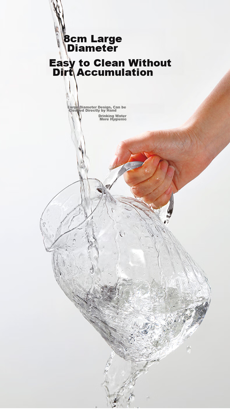 Fuguang Household Cold Water Pitcher, High Borosilicate Glass, Heat-Resistant Cold Water Jug, Large Capacity 1.8L 10