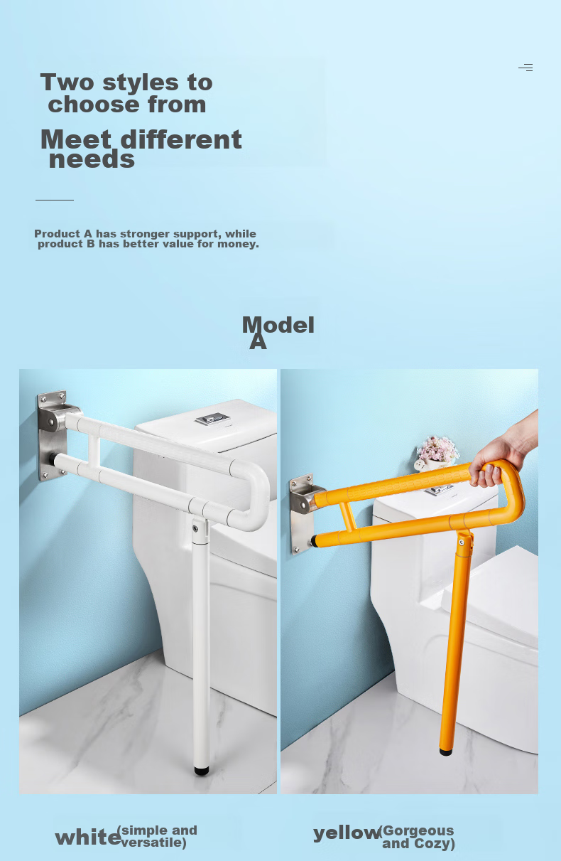 Interhasa! Toilet Handrail, Barrier-Free Bathroom Support, Elderly Anti-Fall Toilet Safety Lifting Aid G9005 7