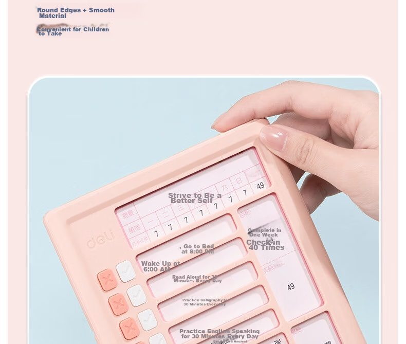 Deli 60*40cm Growth Self-Discipline Chart, Student Kindergarten Reward Stickers, Points for Good Habits, Top Student Habit Formation Course, Daily Check-In, Birthday Gift Stationery for Boys And Girls 16