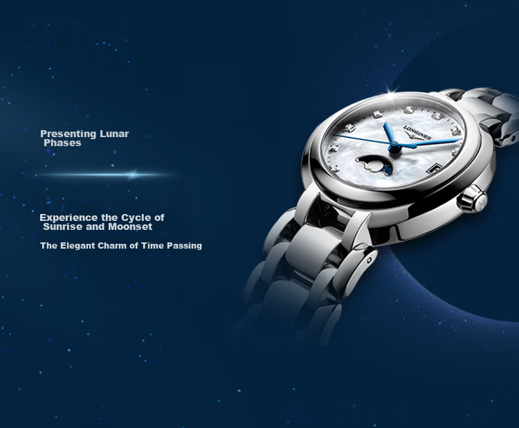 LONGINES Swiss Watch, Heart Moon Series, Ladies' Steel Strap Quartz Watch with Moonphase L81164716 7