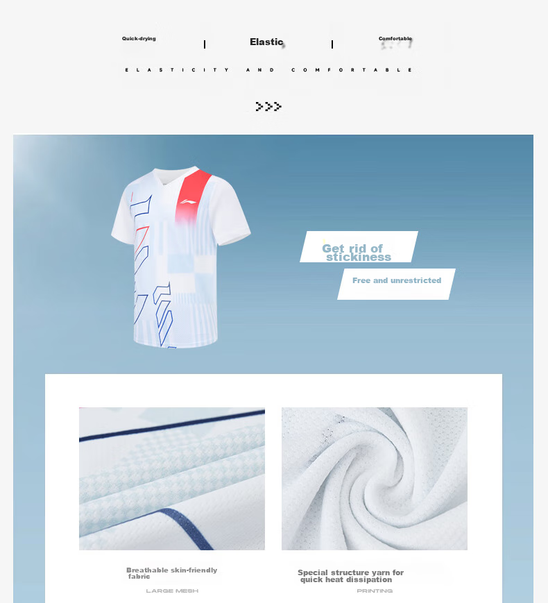 Li-Ning Badminton Shirt for Men And Women, Quick-Drying Cool Competition Top Versatile Sports T-Shirt Team Uniform XL 5
