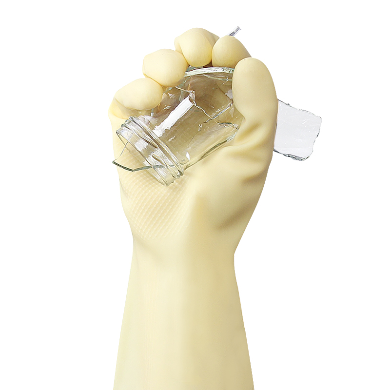 Maozheng Industrial Latex Gloves, Protective Rubber, Acid And Alkali Resistant, Waterproof, Non-Slip, Wear-Resistant, Extended Length, Thickened Protection, 30cm Yellow 11