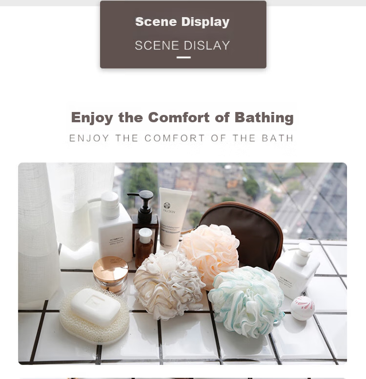 CHAHUA Bath Sponge, PE Material, Exfoliating, Not Easily Loose, Can Be Hung, for Men, Lathering Mesh 5