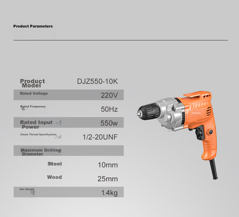 Dongcheng Electric Drill DJZ550-10K, Forward And Reverse Rotation, Adjustable Speed, Multifunctional Household Electric Drill, Power Tool 14
