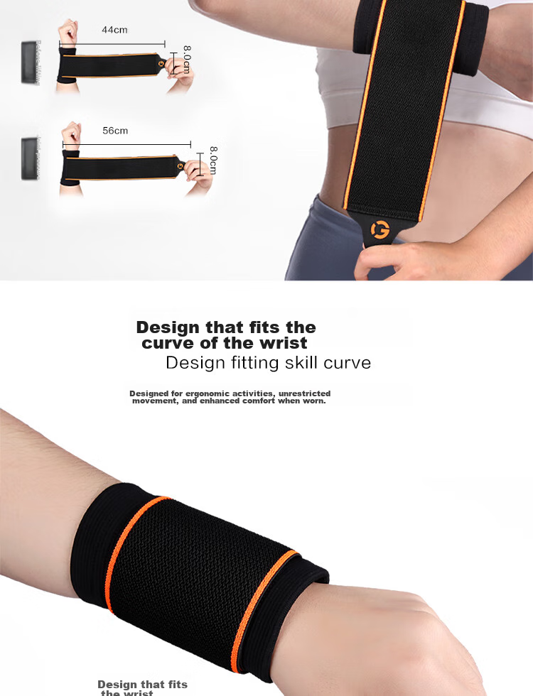 GINGPAI SPORT Compression Wrist Support Brace for Sprains, Women's Tendon Sheath Wristband, Sports Volleyball Badminton Protective Sleeve, Pain Relief And Warmth Bandage, Black, One Pair 3