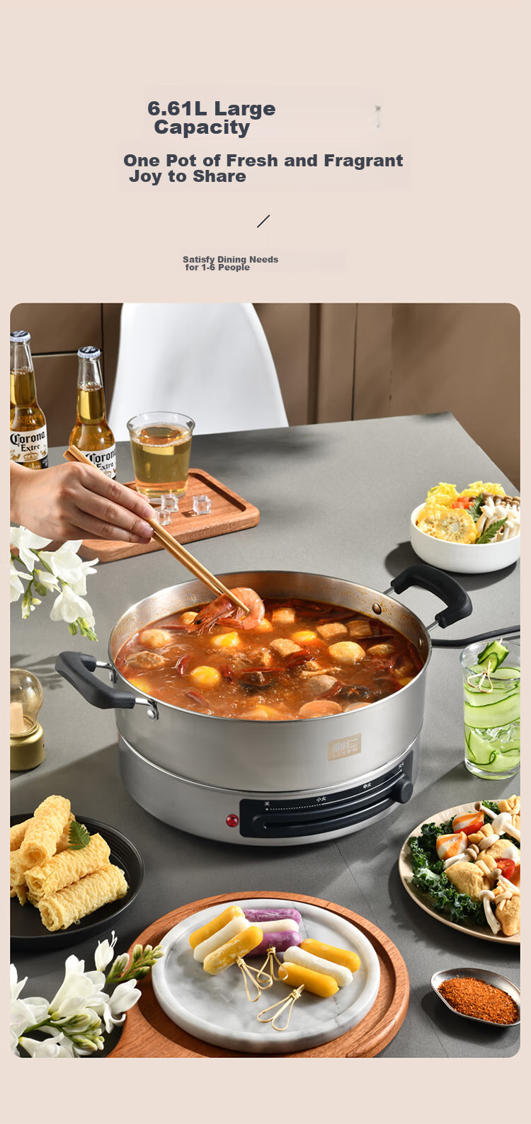 Liven Electric Griddle, Household Electric Frying Pan, 304 Stainless Steel, No Coating, Electric Pancake Maker, 34cm Enlarged, 85mm Deepened, Sandwich Breakfast Machine, DJG-J3485 6