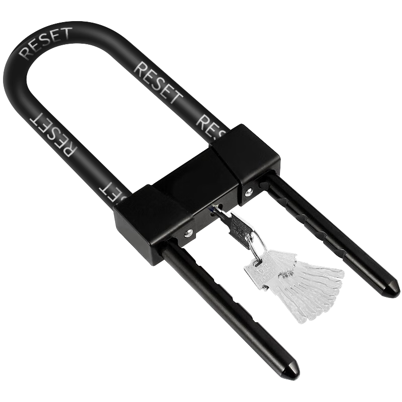 RESET U-Shaped Lock for Glass Doors, Office Doors, Shop Doors, Motorcycle And Electric Bike Locks, 10 Keys, Length 45cm