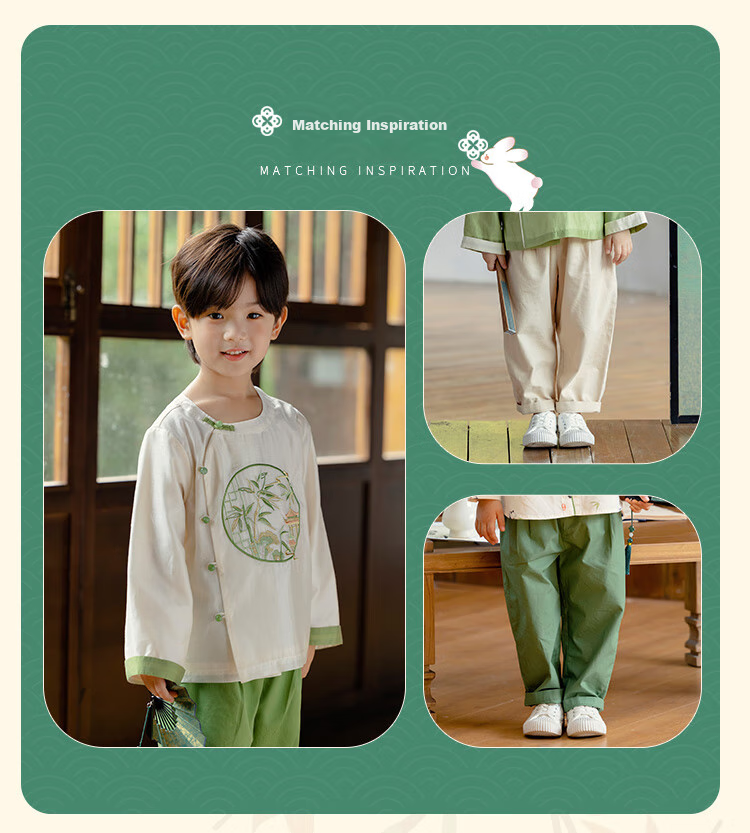 Menghu Zhujing Hanfu Boys' 2026 New Style Chinese-Style Children's Traditional Costume Graduation Performance Top, Off-White, Size 100 5