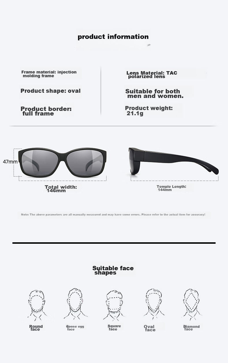 CAXMAN Sunglasses Clip-On Polarized Lenses for Men And Women, Nearsighted Driving Glasses 19
