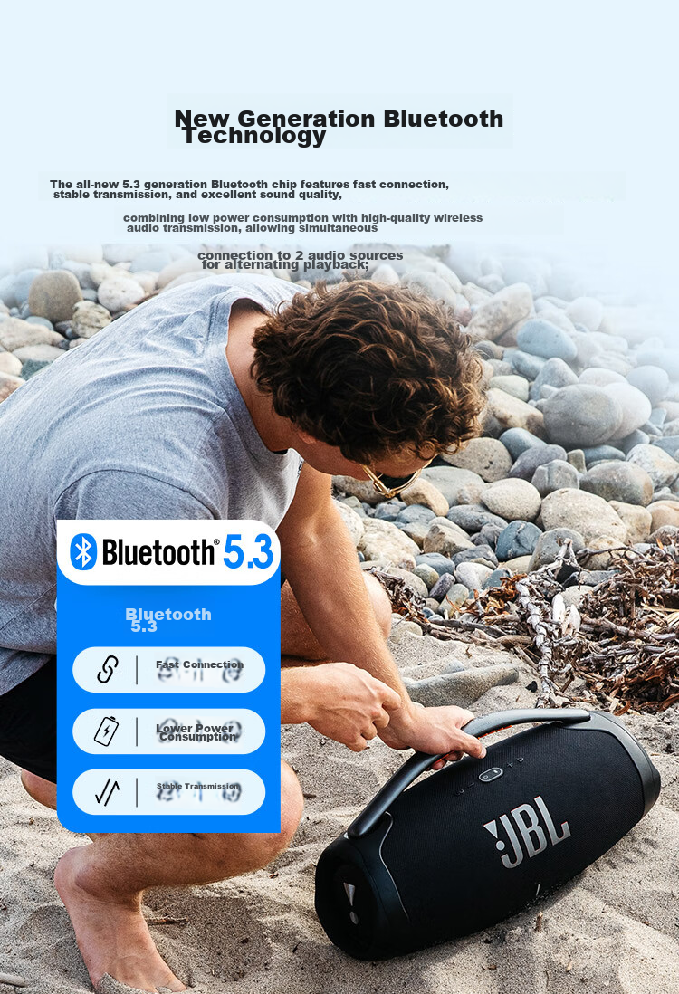 JBL BOOMBOX3 Portable Bluetooth Speaker, Outdoor Square Dance Loudspeaker, IP67 Dust And Water Resistant, HiFi Desktop Speaker 4, Black 6