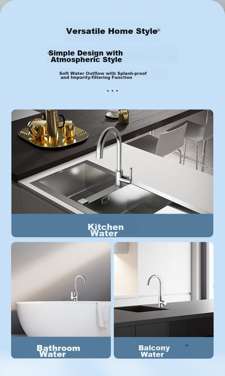 ARROW Kitchen Faucet, 304 Stainless Steel Single Cold Anti-Splash Clean Water Rotatable Sink Tap for Vegetable Washing Basin And Balcony 8