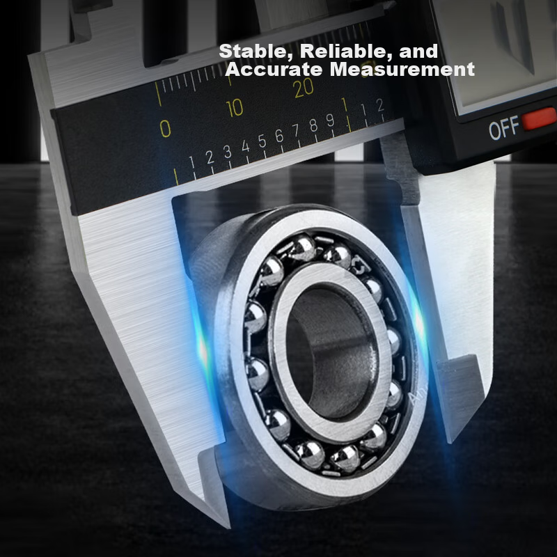 Штангенциркуль Deli DL91200B, 200 мм, нержавеющая сталь, цифровой дисплей, высокая точность
