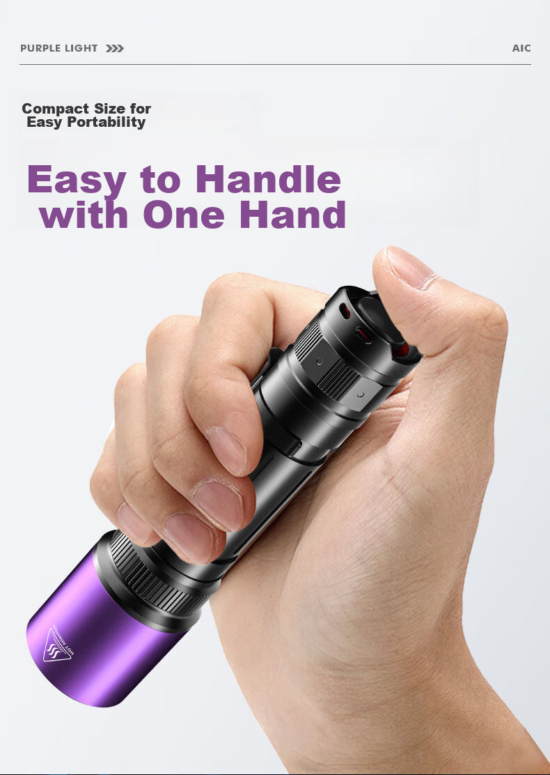 AIC High-Power Ultraviolet Light 365nm UV Professional Jade Identification Coin Anti-Counterfeiting Antique Handheld Flashlight 14